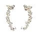 Boderier Ear Cuffs Crystal Flower Earrings Crystal Cluster Top Ear Clip