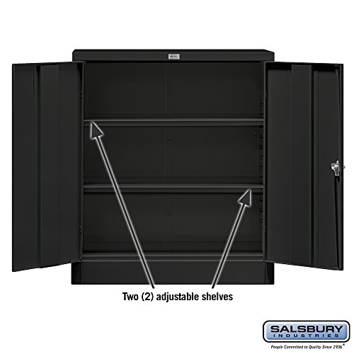 Salsbury Industries Counter Height Storage Cabinet, 42-Inch by 18-Inch, Black, Unassembled