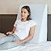 Lenora Bed Wedge Pillow with 1.5 Inch Memory Foam Top, (24 x 28 x 12 Inches), Removable and Washable Cover, Perfect for Sleeping or Reading, Leg Elevation, Back Support, 12 Inch Wedge