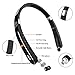 Bluetooth Headset, Bluetooth Headphones-LBell 30 Hrs Playtime Wireless Neckband Design W/Foldable Retractable Headset for Cellphones Samsung Galaxy S9 Note 8 (Black)