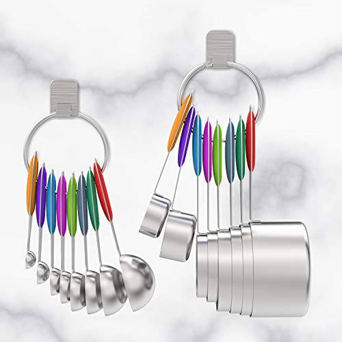 image for Measuring Cups & Spoons Set of 16 - Wildone Premium Stainless Steel Me