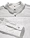 NITAGUT Men Henley Neck Long Sleeve Daily Look Linen Shirts White-US S