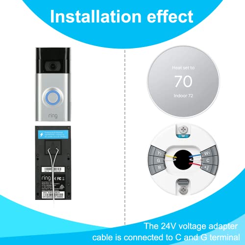 C Wire Adapter for Smart Thermostat, 24V Transformer Power Supply for