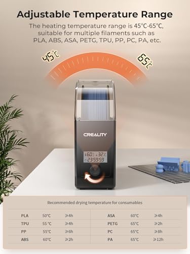 Creality Filament Dryer Box Pro, Upgraded 360° Heating with Fan, Dust & Moisture-Proof Storage, 3D Printer Filament Spool Holder, Dehydrator for 1.75mm/2.85mm PLA PETG ABS TPU