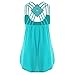Wintialy Women Bandages Sleeveless Vest Top High Low Tank Top Notes Strappy Tank Tops Green