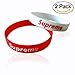 KIKO LTD Latest Urban Style Wristbands (2 PACK) RED+WHITE. Popular Silicone Rubber Bracelet for Sports Fitness, Unisex Teen Adult Fashion Supreme