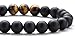 Hamoery Men Women 8mm Tiger Eye Stone Beads Bracelet Elastic Natural Stone Yoga Bracelet Bangle-21003