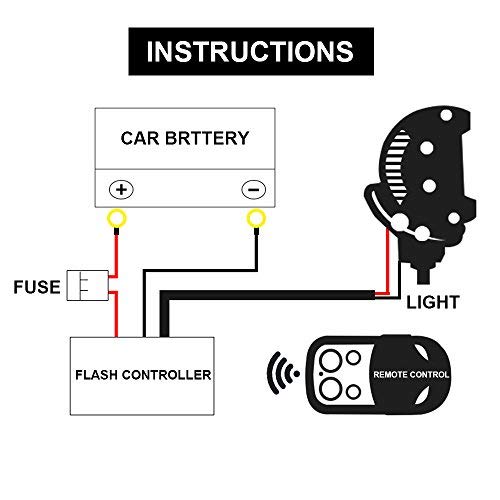 LEADTOPS Heavy Duty LED Light Bar 400Watts Load Wiring Harness Wireless ...