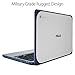 ASUS Chromebook C202SA-YS02 11.6in Ruggedized and Water Resistant Design with 180 Degree (Intel Celeron 4 GB, 16GB eMMC, Dark Blue, Silver) (Renewed)