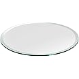 Dulles Glass 24 inch Round Glass Table Top - Tempered - 1/2" Thick Glass Surface, Safe Beveled Edge, Multipurpose for Dining Table, Patio, Coffee and End Table