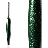 Furls Crochet Hook, Odyssey Emerald Green, Nickel Plated Tip for Effortless Glide, Ergonomic Handle Crochet Hooks 7" (D - 3.25MM)