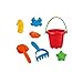 Lightahead Beach Bucket Toys Playset for Kids with 7 pcs Accessories Children Beach Sand Toys Set Great for Kids