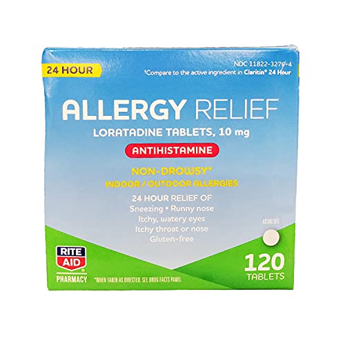 Rite Aid 24 Hour Loratadine 10 mg Allergy Relief Tablets, 10mg 120