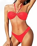Tempt Me Women Red Sexy Tie Knot Halter Push