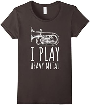 Womens Tuba Funny T Shirt - I Play Heavy Metal - Fun Band Gift Idea XL Asphalt