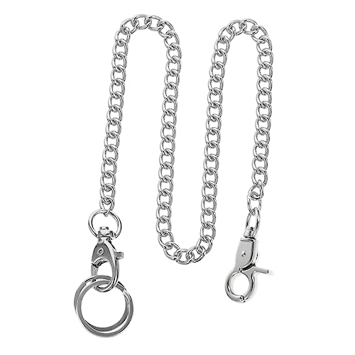 ADOCARN Electroplated Metal Pocket Watch Buckle Chain Stylish Clothes Chain with Buckle Durable Accessory for Jeans Dresses Handbags and DIY Fashion Silver Tone
