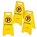 Alpine Industries Two-Sided Fold-Out No Parking Signs, Pack of 3 - Portable Outdoor Folding Floor Sign - Yellow Self Standing & Easy to Read Plastic Board for Restaurants and Businesses