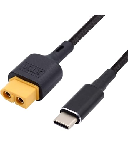 Câble De Charge USB-C Vers XT60 100W - PD/QC, 5A Max, 0.5m, Pour Ordinateurs, Téléphones, Chargeurs RC