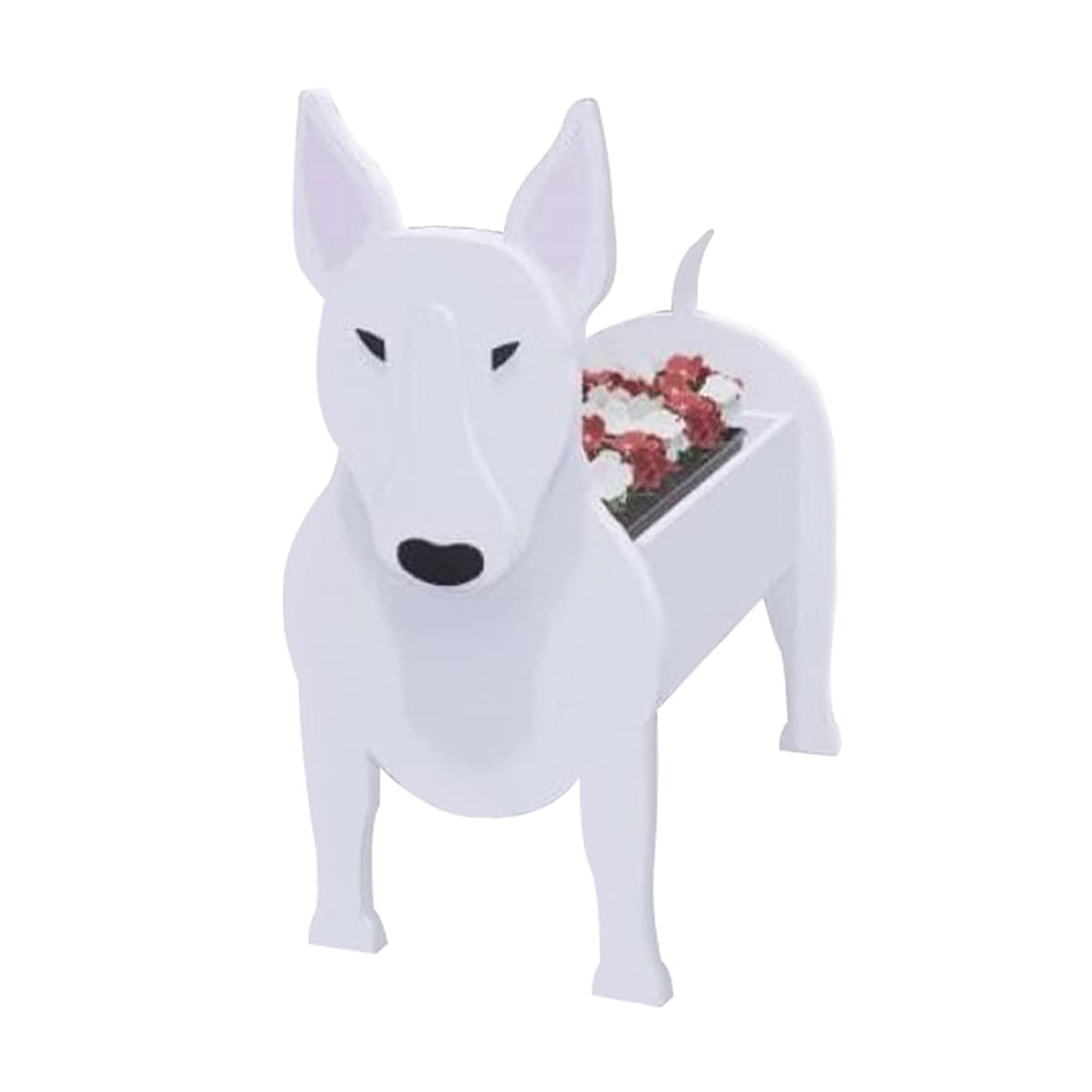 LIBOOI Dog Planter, Animal Flower Planter Pot Plants, Bull Terrier Gifts Unisex Lovers, Handmade Storage Container Planters Garden Decor Cactus Office Home Gifts, 27 x 17.5 cm (UKBT-221123GW02-6-WQW)