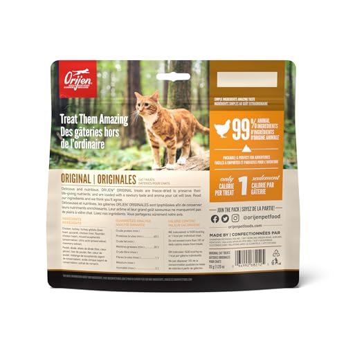 ORIJEN Original Freeze Dried Cat Treats, Grain Free Treats for Cats