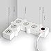 Power Strip Surge Protector Multi Outlet Charging Station Flepow 4-Outlets Patent-Designed Timer Power Strip with Dual USB Charge Ports(5V/2.1A) 1200W/10A FCC Certified, White
