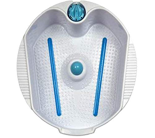 LCL Beauty White Hydraulic Lift Adjustable Pedicure Unit with Easy-Clean Bubble Massage Footbath