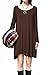 I2crazy Women's Casual Swing Plain Long Sleeve Simple T-shirt Loose Dress(Coffee XL)
