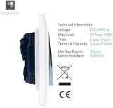 Trendi 2 Gang 2 Way 240V Glass Gloss White Rocker Light Switch ART-SS4WH view 3