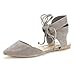 DREAM PAIRS AMIGA Women's Pointy Toe Ankle Cuff Lace Up D'orsay Ballet Comfort Gladiator Flats Shoes