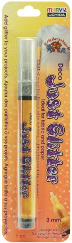 Uchida 222JG-C-SLV Marvy Deco Fabric Just Glitter, Silver