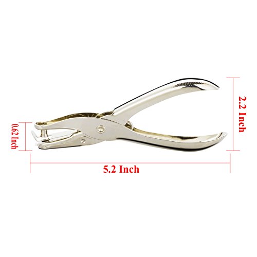 6 Pack Metal Hole Punchers Single Hole Punch Paper Puncher Ticket for School, Home and Office,1/4 Inch Holes