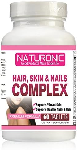Hair Skin and Nail Supplements Formula It Work with Amazing Result, 60 Count, Premium Quality Biotin 5000mcg, Promotes Stronger Hair, Nails and Glowing Skin Growth, 05/2017, Naturonic
