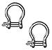 US STAINLESS Stainless Steel 316 Forged Bow Shackle (2 Pieces 1/2