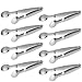 Tonmidej 4 inch Mini Sugar Cube Tongs - Set of 8 - Stainless Steel Serving Tongs with Sawtooth for Tea Party, Coffee Bar, Serving