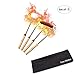 Marshmallow Roasting Smores Sticks,32-inch Extendable Sturdy Stainless Steel Roasting Forks for BBQ,Campfire,Hot Dog,Telescoping Camping Accessories Stove Fork,Safe for Kids,4 Sticks with Storage Bag