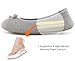 ULTRAIDEAS Women’s Comfort Memory Foam Breathable Knitted Terry Lining Washable Ballerina Slippers Anti-Skid House Indoor Shoes (M /7-8 B(M) US, Gray)