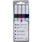 4 Whiteboard Drywipe Marker Pens Bullet Tip Non-Toxic Ink