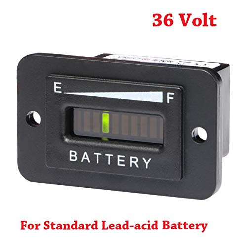 SEARON 36 Volt LED Battery Indicator Meter Gauge for Standard Lead Acid Batteries Yamaha Club Car Golf Cart Forklift ATV Lifter.(36V-Standard LAB)