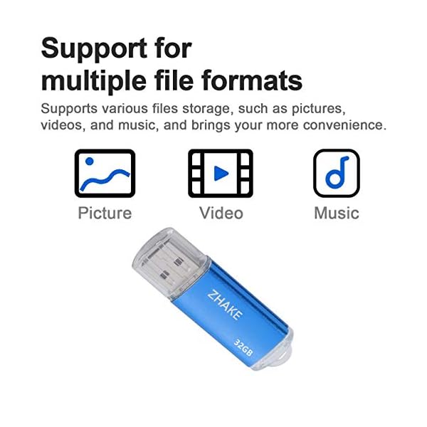 USB Sticks 32GB USB Memory Stick 2.0 Speichersticks 5 Stück Flash-Laufwerke mit Deckel, Pen Drives(5 Bunt: Schwarz Blau… – Bild 4