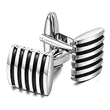 Jstyle Black Cufflinks for Men Shirt Cufflinks Unique Business Wedding