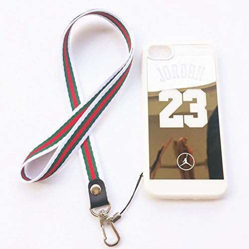 iPhone 7 and 8 Jordan 23 Case,Wellfun Reflective Mirror Case Jumpman Cover with Soft Neck Lanyard.Shockproof Resistant Case for iPhone 7 and 8 Case 4.7 Inch. (White)