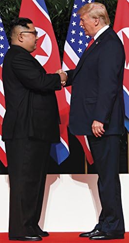 Aahs Engraving President Donald Trump and Kim Jong-un US-North Korea Summit Handshake Cardboard Stand Up, 6 feet