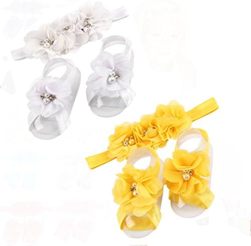 DDN Cute Baby springtime Foot Flower + Headband《DDN8》 (8, 1.96"+14.17")