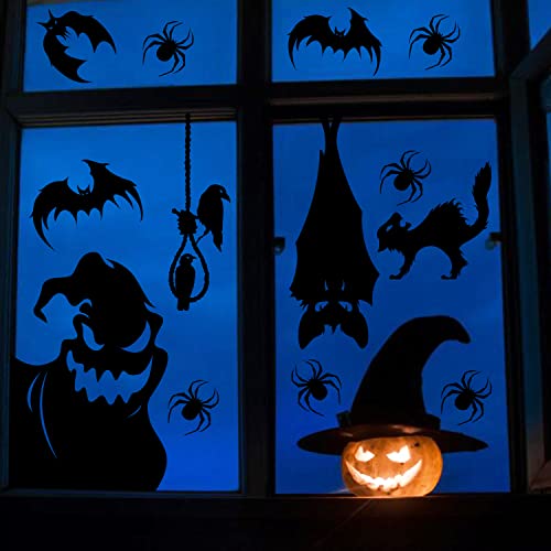 CCINEE Halloween Window Cling Sticker, 4 Sheet Giant Spooky Monster
