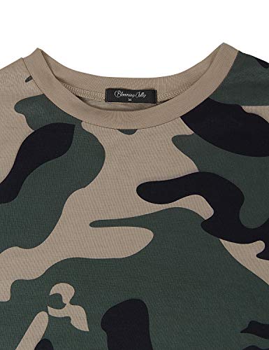 image for BMJL Women's Casual Cute Shirts Leopard Print Tops Basic Short Sleeve 