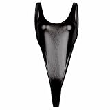 FEESHOW Women's Metallic One Piece High Cut Swimsuit Bodysuit Bikini Thongs Leotard Tops