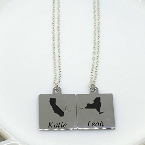 Best Friend Long Distance Necklace Set
