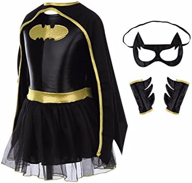 Mariego Girls Batman Suit Halloween Costume (M/Height 41-45")