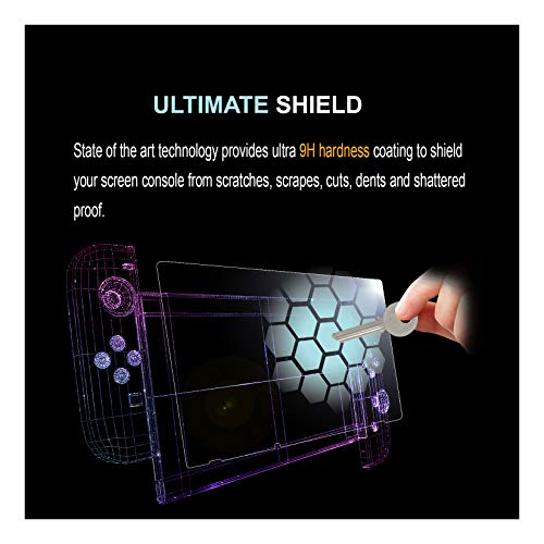 [2-Pack] Nintendo Switch Screen Protector, TEB [Tempered Glass] [9H Hardness] [Touch Sensitive] [0.3mm Ultra Thin] [Ultra Clear] [Heat Resistance] [Anti-Scratch, Anti-Fingerprint] [Shatter proof] - Thumbnail 2