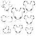 Hangnuo 8 Set Mouse Cookie Cutters Stainless Steel, Cute Cartoon Cutter Molds for Biscuit Dough, Fondant, Fruit, Pizza